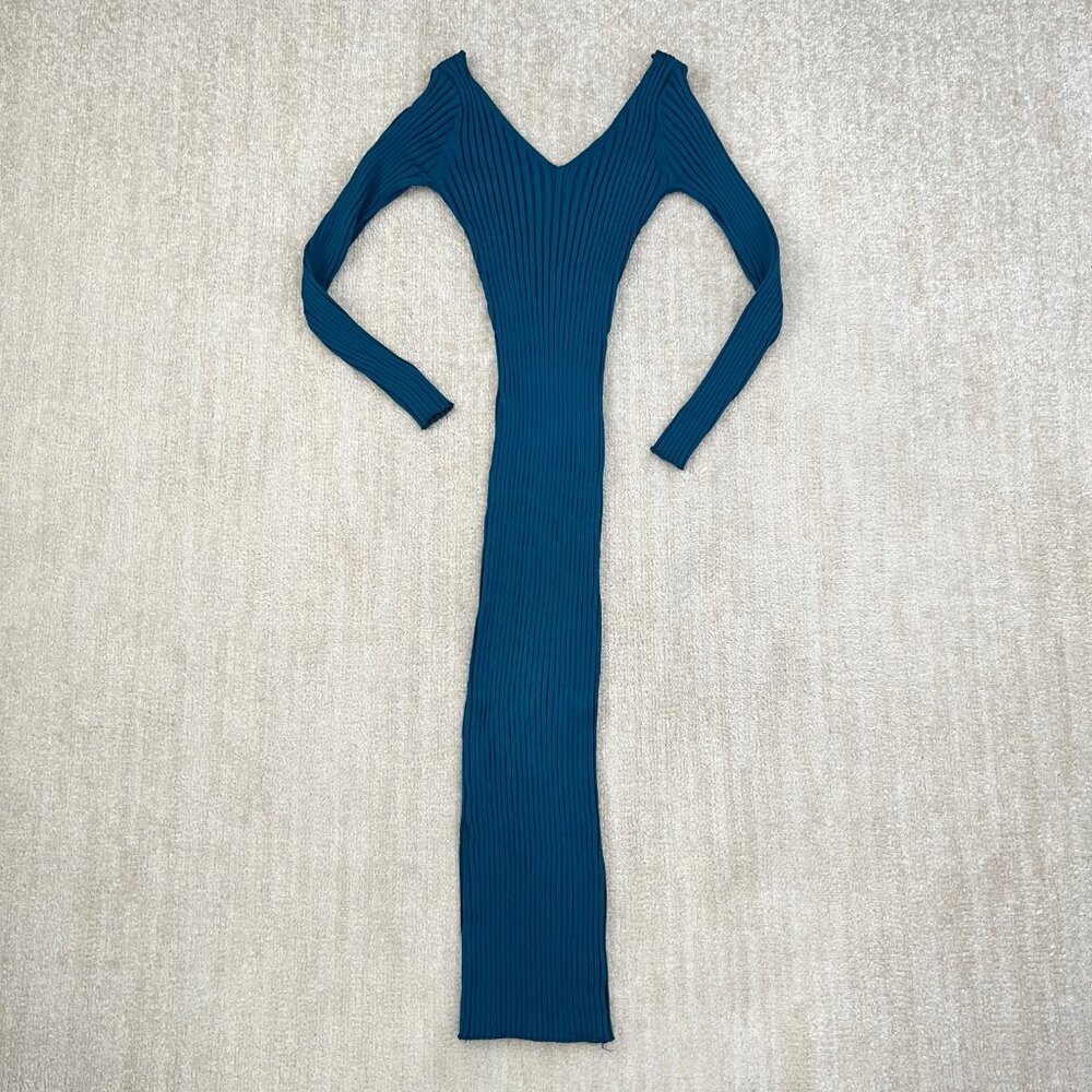 Amazon Cosygal Long Sleeve Rib Knit Column Maxi Sweater Dress